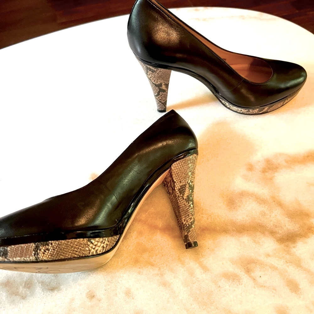 Antonio Melani Black Python Style Pumps Size 7.5 - image 1